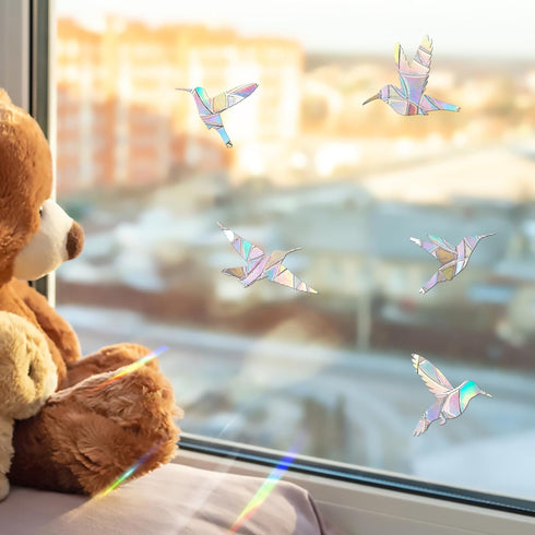 48 Pieces Birds Static Window Clings Anti Collision Window Decals for Bird Strikes, Glass Door Window Stickers, Stop Birds Flying into Windows, Hu...