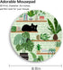 Cat Mouse Pad, Cute Small Mouse Pads for Desk, Round Travel Mousepad for Wireless Mouse Gaming Work Laptop, Plant Leave Mini Computer Mouse Mat, H...