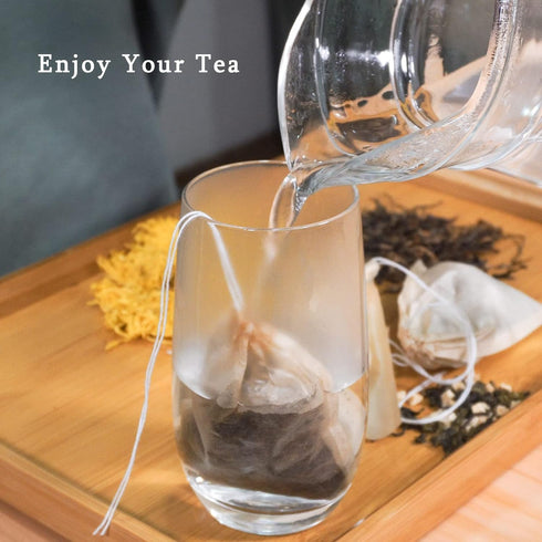 NEPAK 600 Pcs Disposable Tea Filter Bags for Loose Tea,Drawstring Empty Tea Bags for Loose Leaf Tea,with 100% Natural Unbleached Paper(1.97 x 2.76...