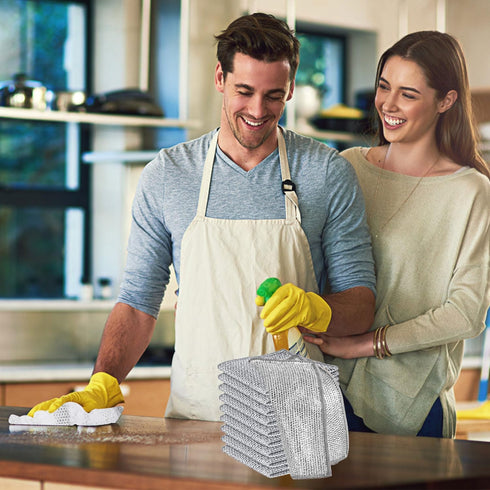 22 Pcs Wire Dishcloth Powerful Cleaning Double-Layer Steel Wire Cleaning Cloth Non Scratch Wire Dishcloth Rag for Cookware, Dishes,Sinks, Stove To...