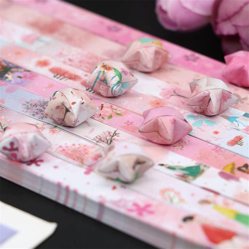 1080 Sheets Origami Star Paper Different Designs of Cute Strips Lucky Star Decoration Folding Paper for DIY Hand Art Crafts, School Teaching Suppl...