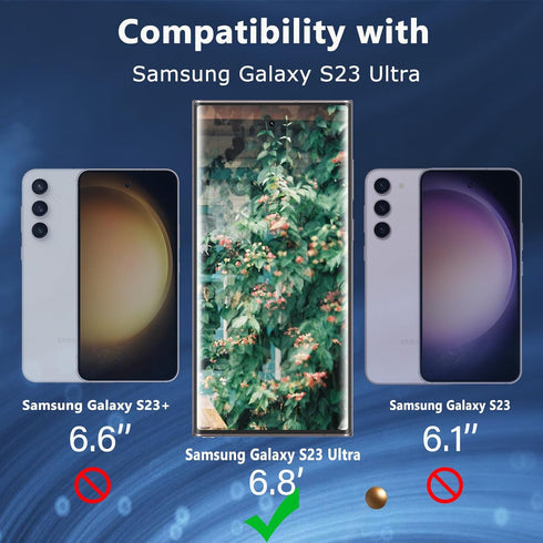 Privacy Screen Protector Samsung Galaxy S23 Ultra, Anti-Spy Tempered Glass, Bubble Free Tempered Glass Film, Anti Scratch, Black Private Tempered ...