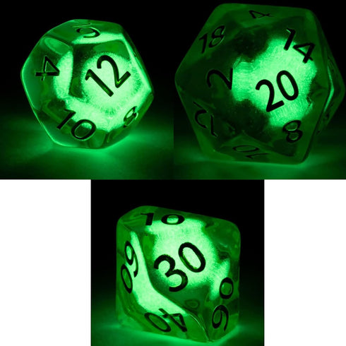 Gake Keeper Games & Dice: Firefly Dice - 7 Piece Resin Dice Set, Radiant Inclusion, Glow-in-The-Dark, Role Playing Games Accessory, RPG Dice...