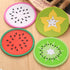 7 Pieces Fruit Slices Silicone Coasters Non-Slip 240? Heat Resistant Hot Insulation Pads 3.5" Jelly Cartoon Unique Cup Mats Drink Placemats for Dr...