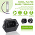 AC 250V 10A 2 in 1 Mount Inlet Module Plug Socket Power Entry Connector Male Blades with 10A Fuse and 18 AWG Extension Cable...