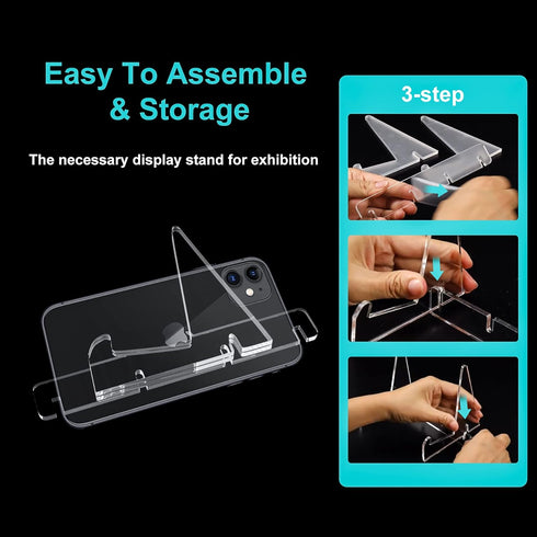Assemble Acrylic Book Stand,4PC Clear Acrylic Display Easel for Displaying Pictures,Books,Music Sheets,Notebooks, Artworks, CDs, etc....