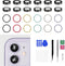 6 Set Rear Camera Lens Cover Replacement for iPhone 11 Purple Yellow Green Black White Red Color HD Tempered with Metal Frame Back Camera Lens for...