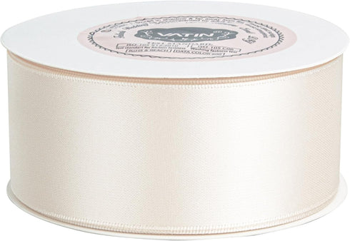 VATIN Double Face Cream Satin Ribbon 1-1/2" Continuous 25 Yards,Cream Polyester Fabric Ribbon use for Bows Bouquet, Gift Wrapping, Floral Arrangem...