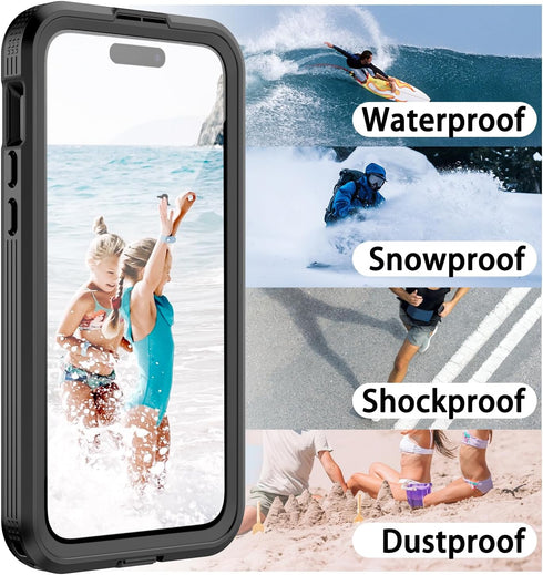 for iPhone 15 Pro Max Waterproof Case, Built-in Screen Protector, Shockproof, Snowproof, Dustproof, Full Body Protective Cover for iPhone 15 Pro M...