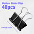 40 Pack Medium Binder Clips Black Paper Clips, 1 1/4 Inch / 32mm Binder Clips Metal Paper Clamps Office Clips School Supplies, File Binder Clips f...
