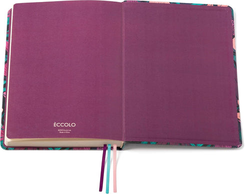 Eccolo Medium Lined Journal Notebook, Flexible Cover, A5 Writing Journal, 256 Ruled Ivory Pages, 3 Ribbon Bookmarks, Lay Flat, Notebook for Work o...