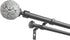 Exclusive Home Curtains ER1024-02 66120 White Mosaic Double Curtain Rod and Finial Set, Adjustable 66"-120", Gunmetal...
