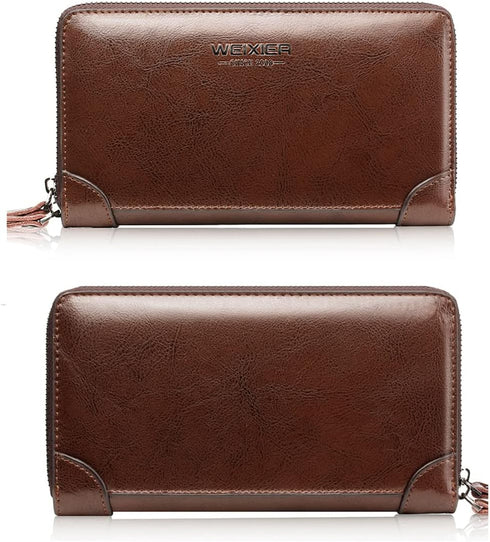 Large Wallet Clutch Long Leather Phone Purse Business Hand Clutch Bag Card Holder Travel Wallet for Men Women Father Husband...