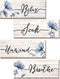 YIGAGNY 4 Pieces Bathroom Wall Decor Wooden Rustic Farmhouse Bathroom Wall Art Hanging Sign 10 x 4 Inch Blue Bathroom Accessories Decor for Spa La...