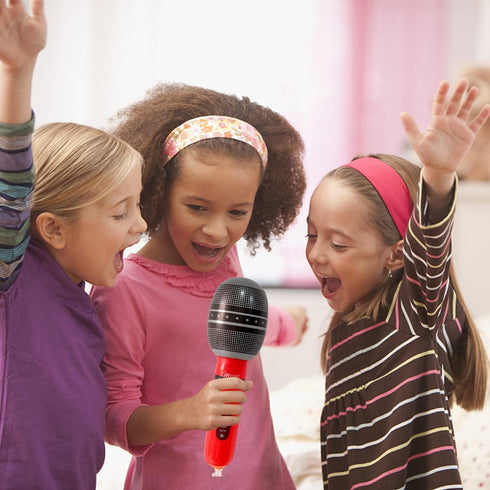 6 Pieces Inflatable Microphones (Random Colors) Birthday Party Decorations 9.8 Inches Inflatable Cosplay Microphone - Back To 80s 90s Birthday Par...