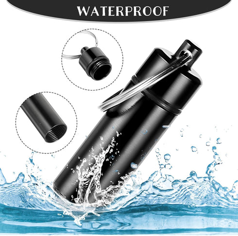 Prasacco 12 Pieces Portable Small Case, Portable Keychain Holder Mini Travel Container Metal Case Bottle with Keyring Waterproof Mini Storage for ...
