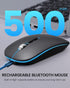 Bluetooth Mouse Led, Rechargeable Bluetooth Wireless Mouse (BT 5.1+2.4G), Silent Computer Mice for Laptop Desktop, MacBook, Windows, Mac OS(Grey)...