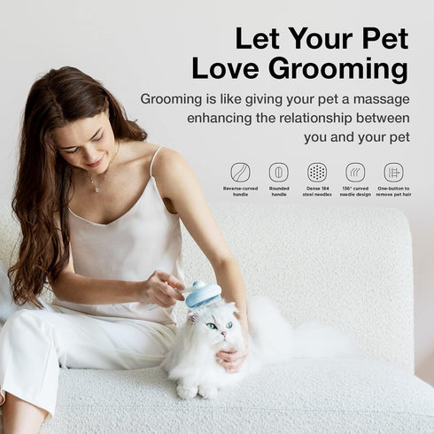 Cat Brush for Shedding, Pet Grooming Self Cleaning Slicker Brush for Cats & Dogs, Cat Deshedding Brush Easily Removes Tangles Hair and Loose Under...