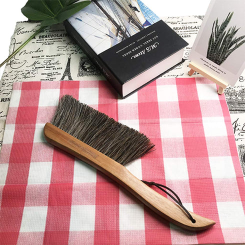Counter Brush for Furniture, Drafting, Patio, Bed, Fireplace, Woodworking Cleaning, Horsehair Bristles Duster Wooden Handle Shop Brush, Hand Broom...