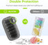 AUVON Canvas Bag Travel Pill Organizer 2 Times a Day, Large AM/PM Weekly Pill Box 7 Day Pill Case with Portable Gray Zipper Cloth Bag for Holding ...