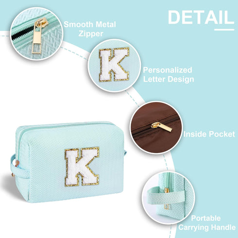 Birthday Gifts for Women Her, Initial A Travel Cute Makeup Bag Large Make Up Bag Cosmetic Bags for Women Stuff Toiletry Bag Personalized Friend Gi...