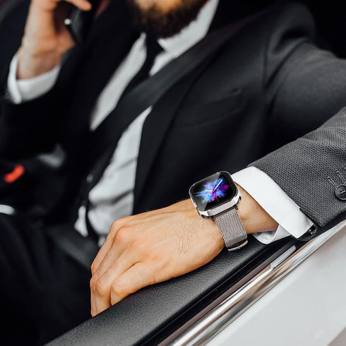 WINGLE 4 Pack for Apple Watch Series 9 8 7 Screen Protector Case 45mm, Straight Edge Waterproof case Full Protective Hard PC Cover Built-in Temper...