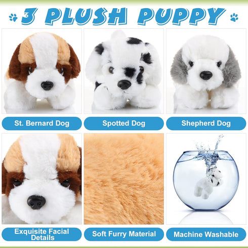 Skylety 7.87 Inches Plush Dog Plush Puppy Dog Stuffed Animal Soft Plush Dog Pillow Toy Fluffy Puppy Set for Girls Kids Dog Theme Party Favor Birth...