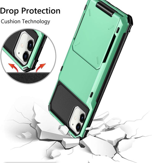Vofolen Case for iPhone 11 Case Wallet 4-Card Holder ID Slot Flip Door Hidden Pocket Anti-Scratch Dual Layer Hybrid TPU Bumper Armor Protective Ha...