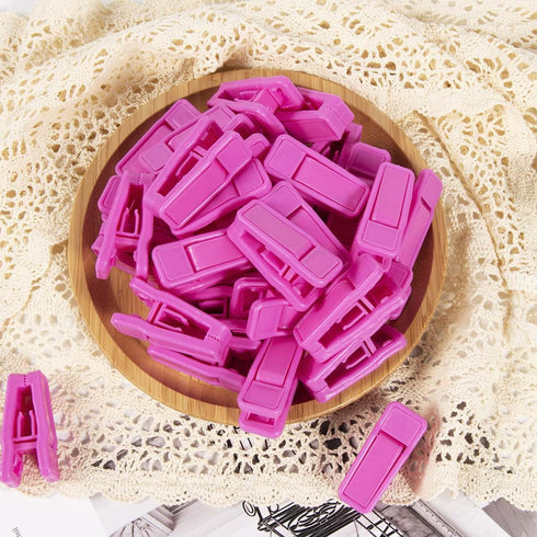 40 Pcs Plastic Baby Hanger Clips Slim-line Finger Clips Set for Clothes Hanger Velvet Hanger (Pink)...