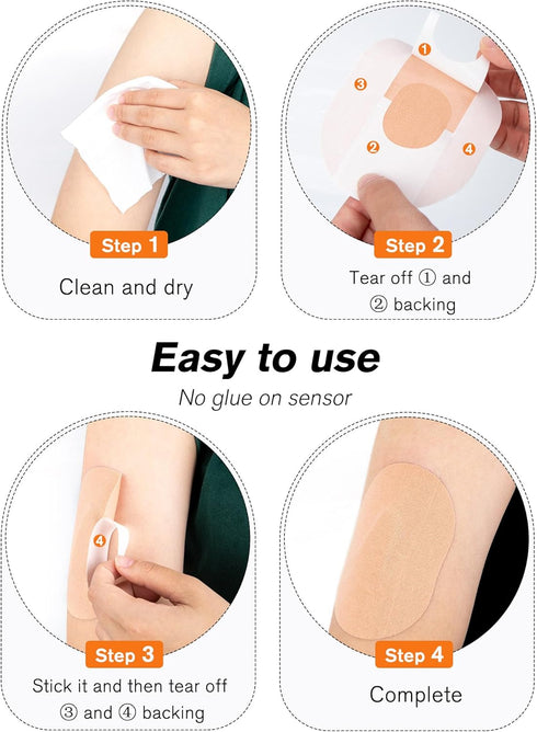 20 PCS Dexcom G6 Adhesive Patches - Waterproof Patches for Dexcom G6, Pre-Cut Back Paper Strong Stick with No Glue in The Center (Skin)...