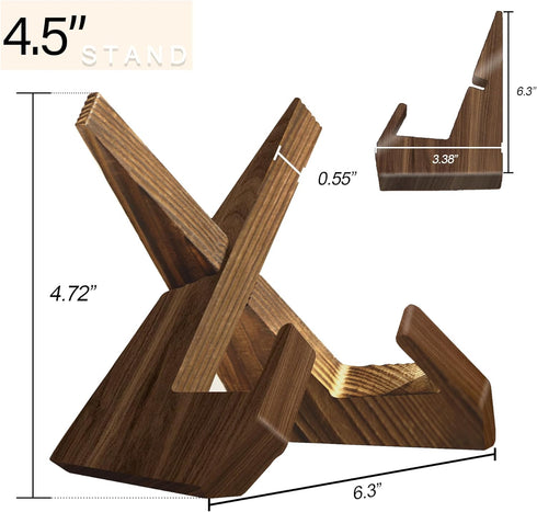 Picrit Plate Stand for Display - 4.5 Inch Stand + Detachable Wooden Picture Frame holder stand Picture, Decorative Plate, Book, Photo Easel for Di...