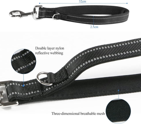 12" Dog Short Leash Lead -Heavy Duty for Puppy Small Medium Large Dogs (Black White)...