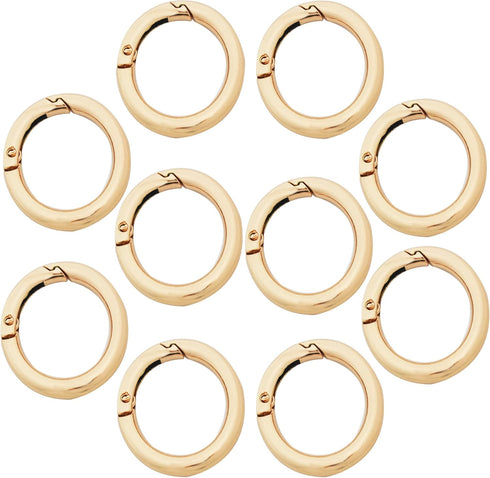 10 pcs 3/4 inch(19mm) Small Round Carabiners Clips Metal Trigger Spring O Rings Snap Hooks DIY Charms Accessory for Keychains Bags Purses Crafts M...