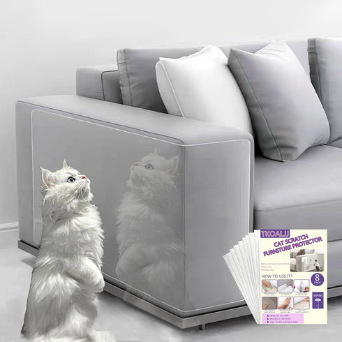 Furniture Cat Scratch Protector - 12 Pcs Clear Self-Adhesive Cat Couch Protectors, Furniture Protectors from Cat Scratching, couch corner protecto...
