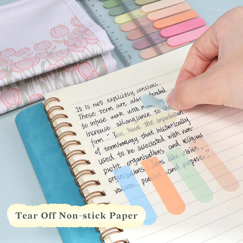 1200Pcs Clear Sticky Tabs, Writable Transparent Book Tab for Annotating Books, Reusable Page Markers Index Tab for Marking, Aesthetic Sticky Notes...