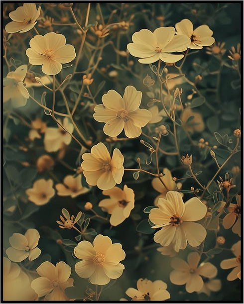 Posterizer 1 pcs-pretty yellow dreamy aesthetic flowers-Floral & Botanical Art-Abstract & Modern Art-Decor for Home & Office- UNFRAMED Wall Art...