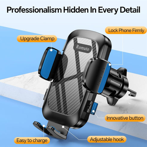 Car Phone Holder Mount?36mm Longer-Metal Hook Clip?Phone Holder for Car Vent Phone Mount?Hands Free?Car Phone mount for Car, Cell Phone Holder Car...