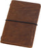 Pocket Travelers Notebook, Refillable Leather Travel Journal for Men & Women, Notebook Cover for Field Notes, Moleskine Small 3.5 x 5.5 Inches, Br...