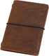 Pocket Travelers Notebook, Refillable Leather Travel Journal for Men & Women, Notebook Cover for Field Notes, Moleskine Small 3.5 x 5.5 Inches, Br...