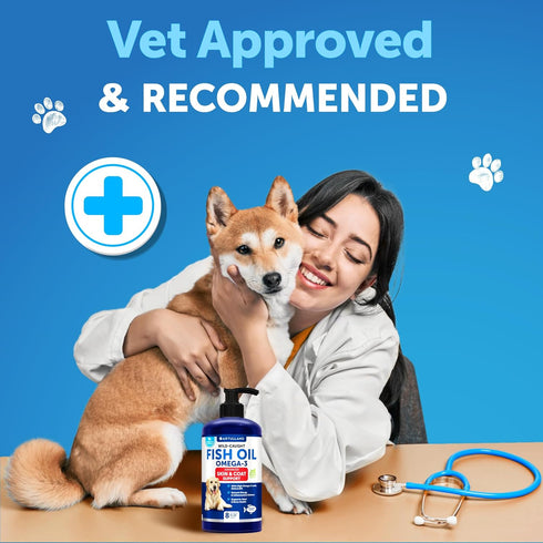 Omega 3 Fish Oil for Dogs - Better Than Salmon Oil for Dogs - Dog Fish Oil - Fish Oil Liquid for Pets EPA DHA - Skin and Coat Food Supplement for ...