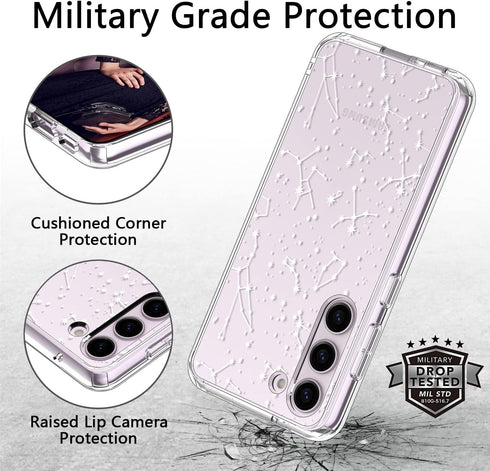 ICEDIO for Samsung Galaxy S23 Plus Case,Slim Fit Crystal Clear Cover with Fashion Designs for Girls Women,Durable Rugged Protective Phone Case for...