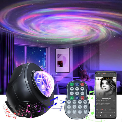 Starlight Projector, Space Projector for Bedroom with Barred Spiral Galaxy Built-in Bluetooth, Space Projector with Timer, Gifts for Christmas, Bi...
