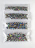 Set of Czech Glass Fire Polished Beads in Crystal Vitrail Color for Making Jewelry and Crafts - Different Sizes 3 mm, 4 mm, 6 mm, 8 mm. Total 275 ...