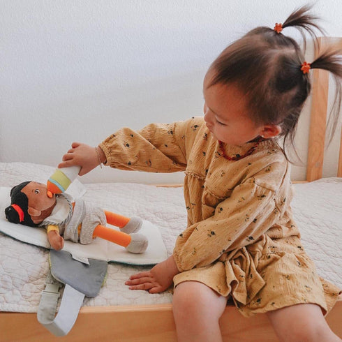 HABA Snug Up Soft Doll Jada 11.5" with Black Hair - Machine Washable...