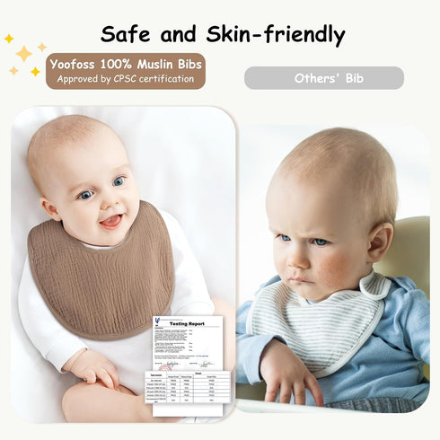 Yoofoss Muslin Baby Bibs for Boy Girl 10 Pack Cotton Bandana Drool Bibs for Unisex Newborn Toddler, Soft Absorbent Drooling Bibs...