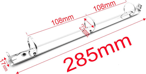 2Pcs Metal Standard Letter Size 3-Ring Binder Mechanism with booster?3 O Rings,1inch Capacity, 17mm base width, Loose Leaf Binding Spines Combs fo...