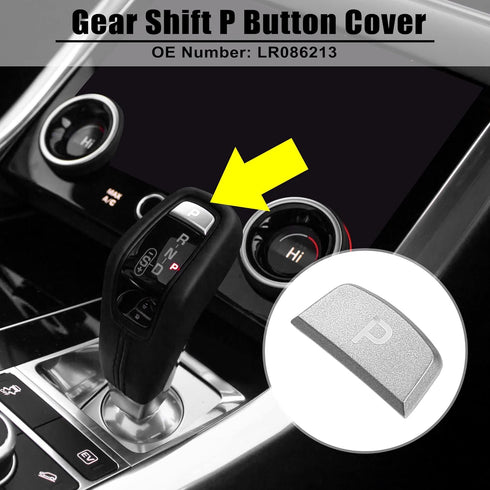 X AUTOHAUX Gear Shift Button Cover Gear Shift Knob Lever Parking Button Trim Cover Replacement LR086213 for Land Rover Range Sport 2014+ Gray...