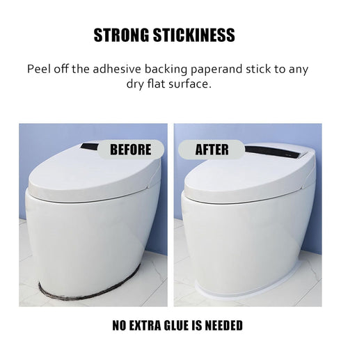 White Caulk Tape Self Adhesive - Waterproof Toilet Caulk Strip - Toilet Sealer Around Toilet Base - Caulking Tape for Bathroom, Bathtub, Floor Wal...