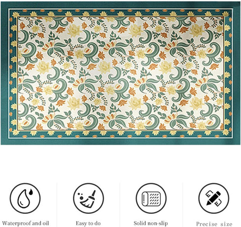 GYORI Double-Sided Non-Slip Draining Mat with Imitation Tile Print for Coffee Machines and Countertops...