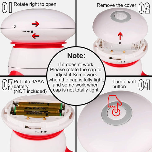cotsoco Handheld Massager Mini Portable Vibrating Body Massager with LED Light for Hand Head Neck Back Legs Arms Pain Release, Battery Operated, E...